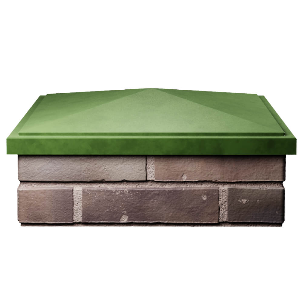 Колпак Zking БонаМоно Зеленый на столб 2х2 кирпича (515х515, 530х530мм) Раменское фото