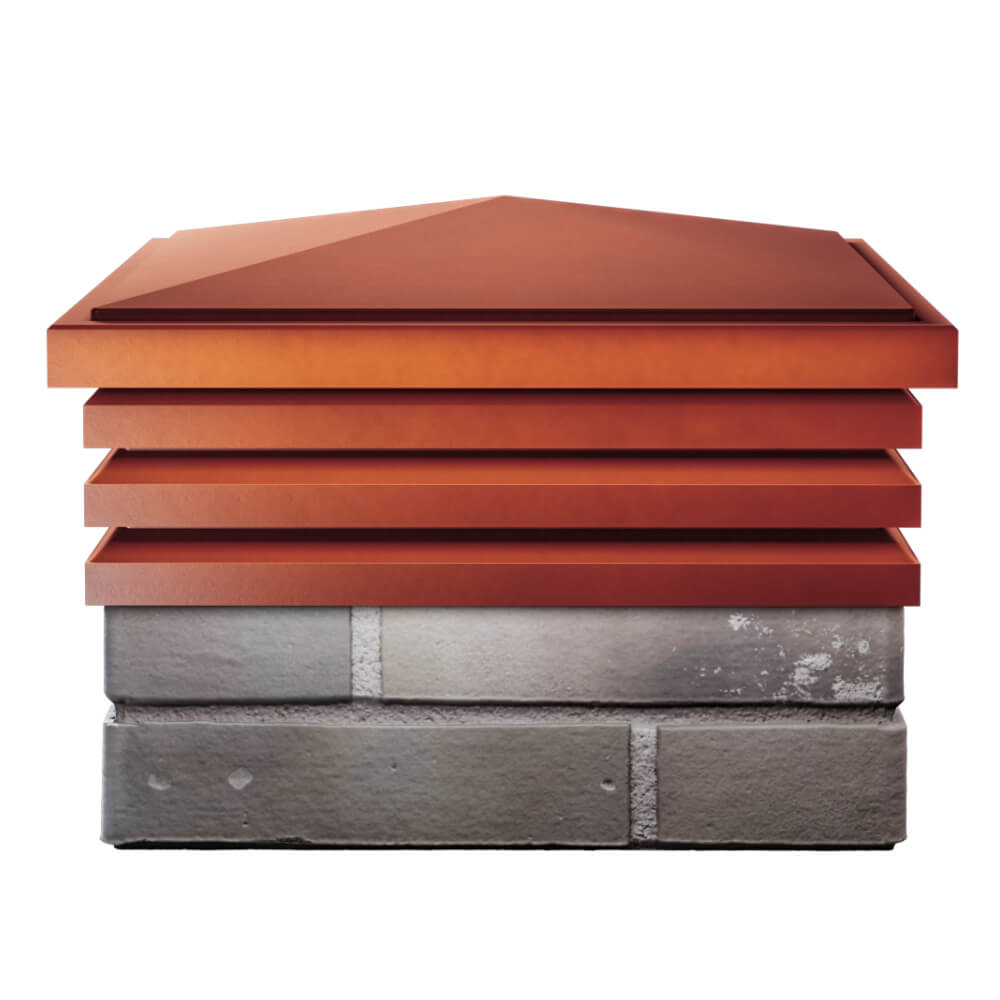 Колпак Zking Бона ХайТек Красный на столб 1.5х1.5 кирпича (385х385мм) Раменское фото