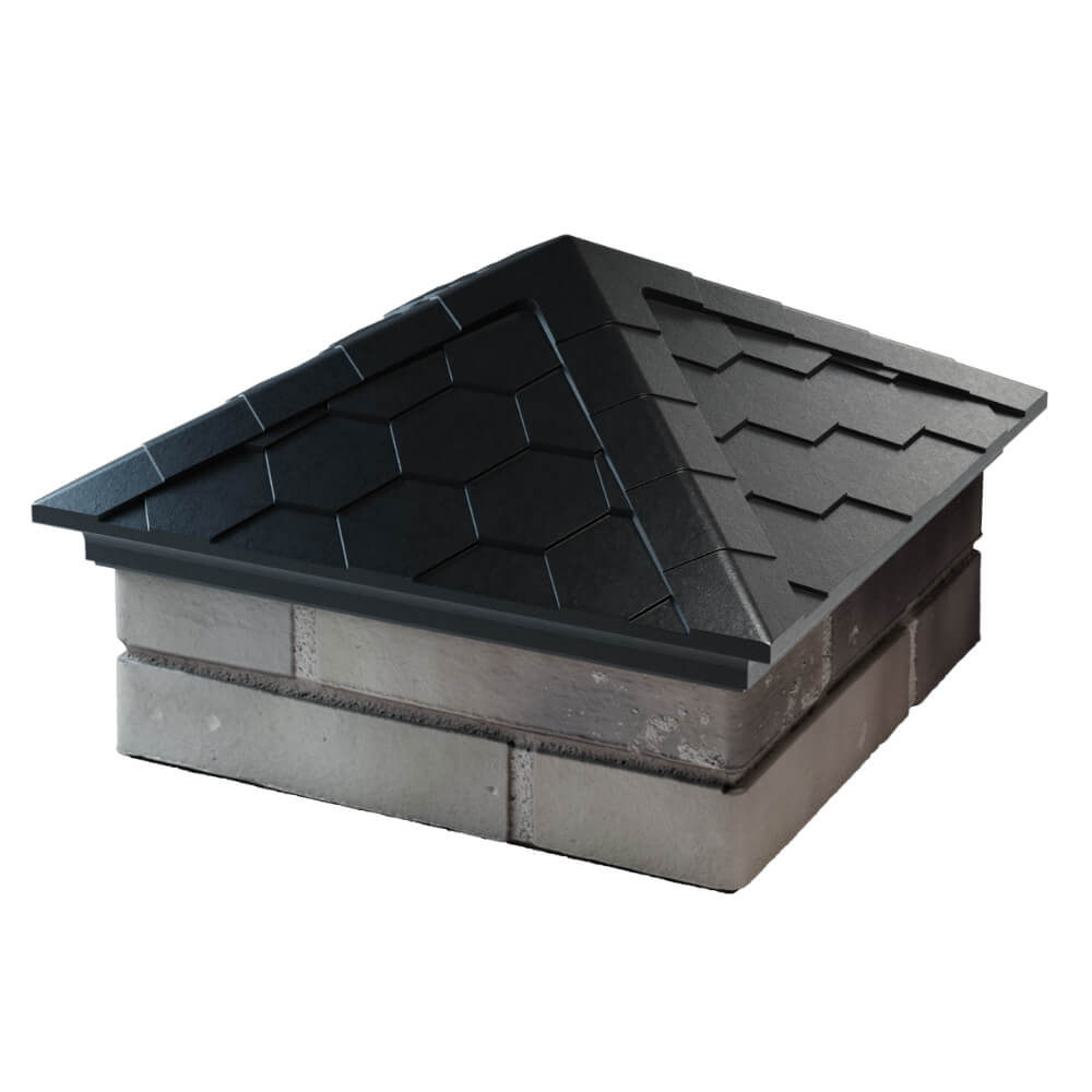 Колпак Zking Эверест Черный на столб 1.5х1.5 кирпича (390х390мм) в Раменском фото