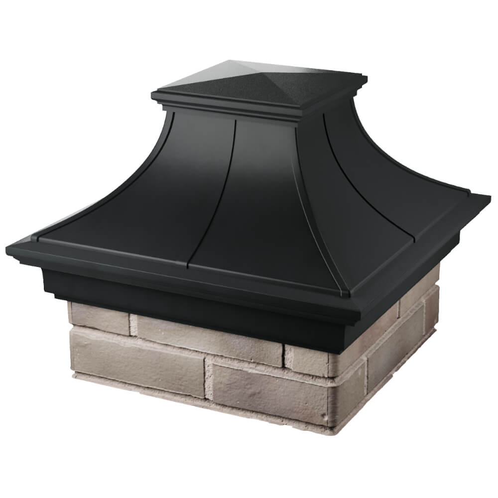 Колпак Zking Монблан Премиум Черный на столб 1.5х1.5 кирпича (385х385мм) в Раменском фото