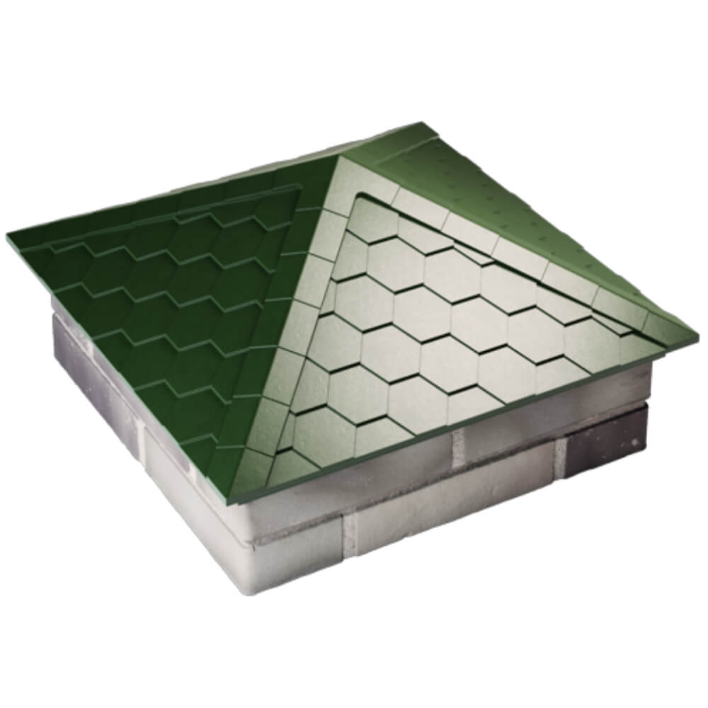 Колпак Zking Эверест Зеленый на столб 2х2 кирпича (535х535мм) Раменское фото