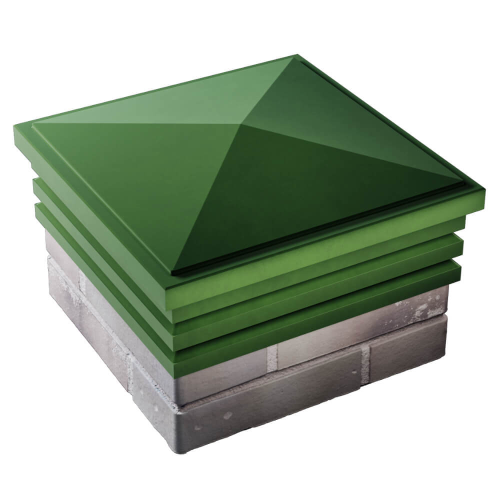 Колпак Zking Бона ХайТек Зеленый на столб 1.5х1.5 кирпича (385х385мм) в Раменском фото