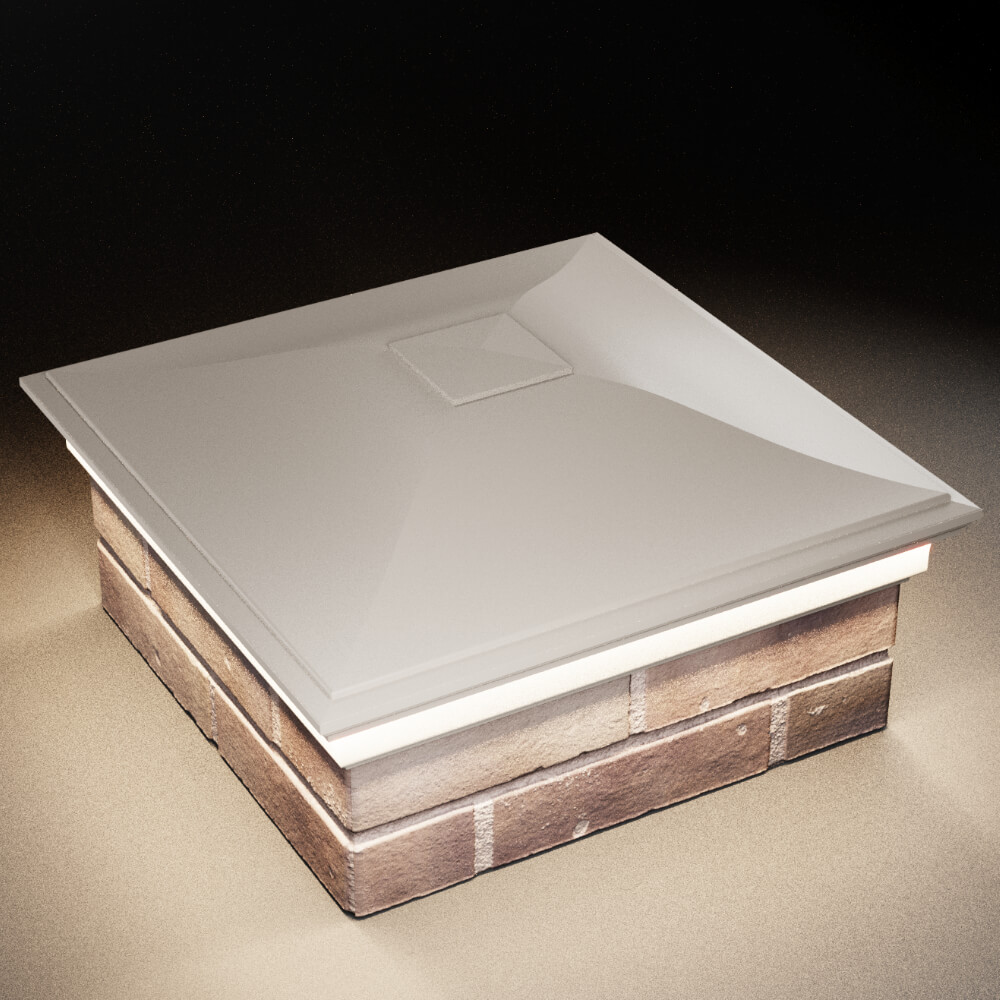 Колпак Zking Монблан Бежевый на столб 2х2 кирпича (515х515мм) c подсветкой в Раменском фото