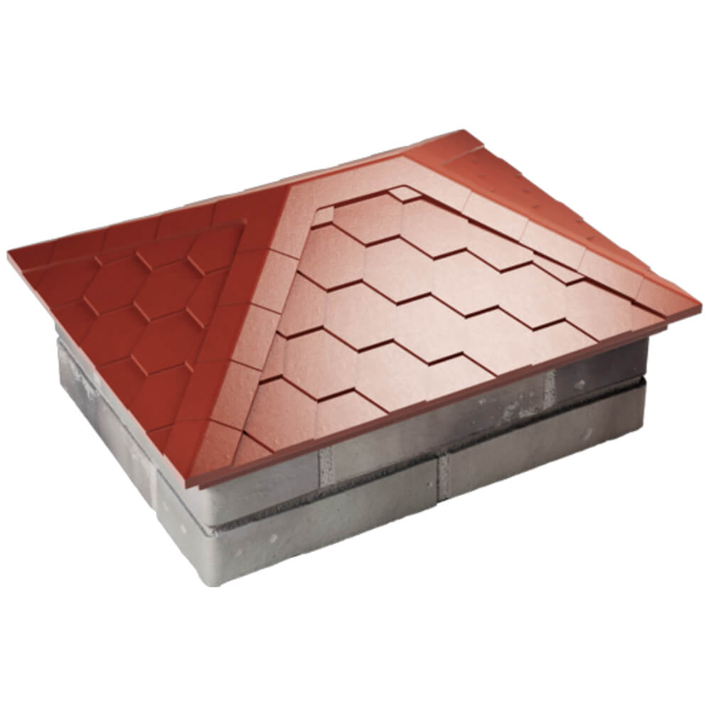 Колпак Zking Эверест Красный на столб 2х1.5 кирпича (520х390мм) Раменское фото