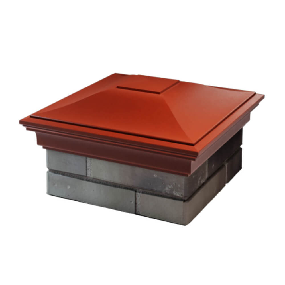 Колпак Zking Монблан Красный на столб 1.5х1.5 еврокирпича 0.7НФ (355х355мм) в Раменском фото