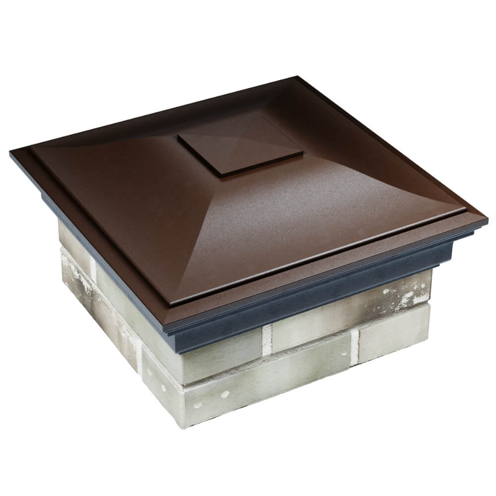 Колпак Zking Монблан Коричневый на столб 1.5х1.5 кирпича (385х385мм) в Раменском фото