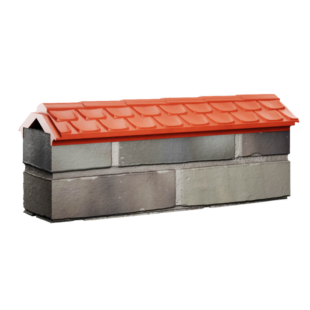 Парапет Zking Эльбрус Красный с посадкой на 0.5 кирпича (130мм) Раменское фото