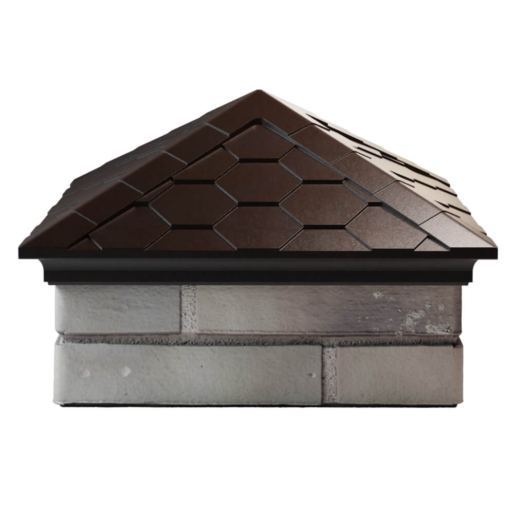 Колпак Zking Эверест Коричневый на столб 1.5х1.5 кирпича (390х390мм) Раменское фото
