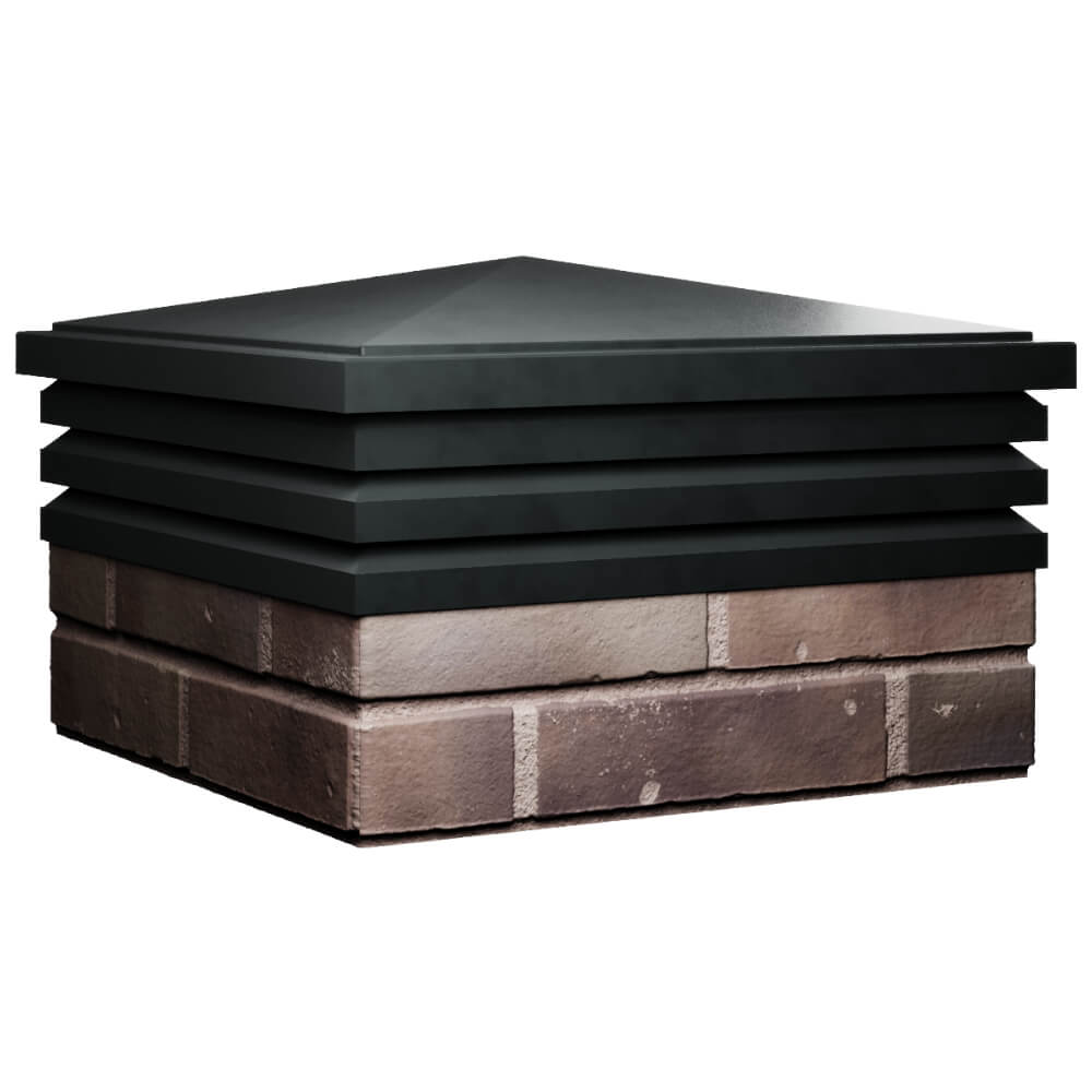 Колпак Zking Бона ХайТек Черный на столб 2х2 кирпича (513х513мм) в Раменском фото