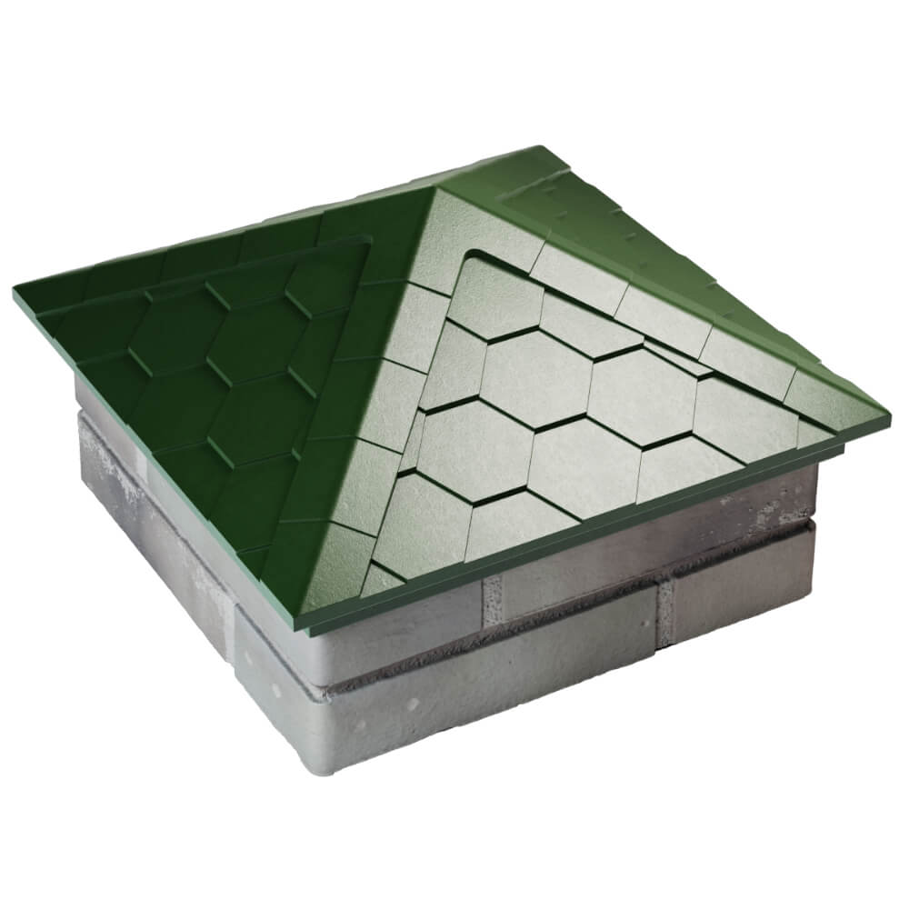 Колпак Zking Эверест Зеленый на столб 1.5х1.5 кирпича (390х390мм) в Раменском фото