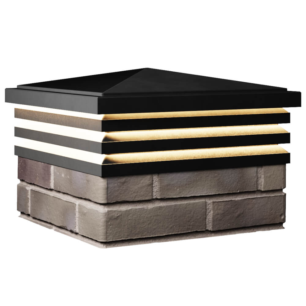 Колпак Zking Бона ХайТек Черный на столб 1.5х1.5 кирпича (385х385мм) с подсветкой в Раменском фото