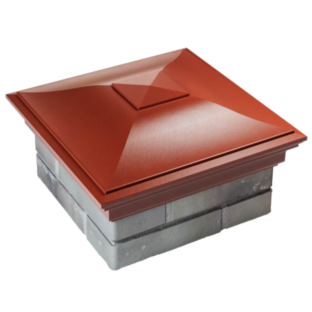 Колпак Zking Монблан Красный на столб 1.5х1.5 кирпича (385х385мм) в Раменском фото