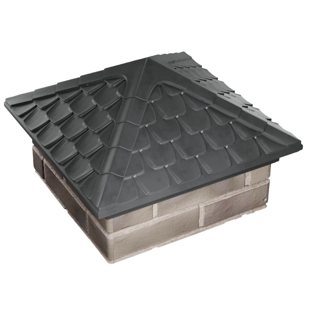 Колпак Zking Эльбрус Серый на столб 1.5х1.5 кирпича (385х385мм) в Раменском фото