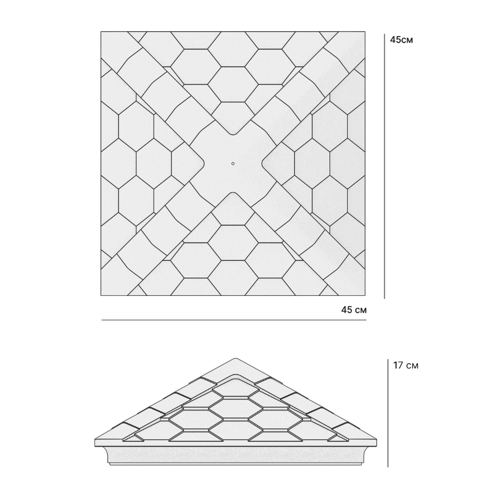 Колпак Zking Эверест Черный на столб 1.5х1.5 кирпича (390х390мм) в Раменском фото