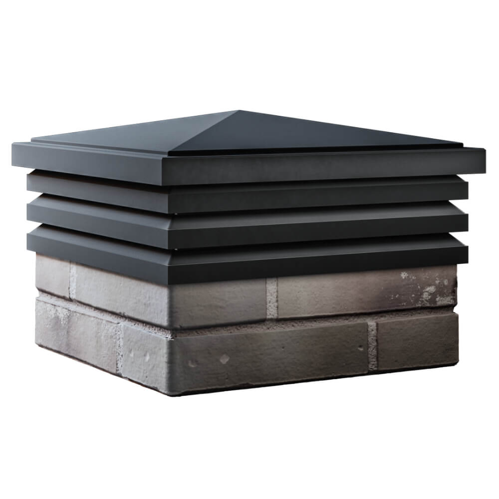 Колпак Zking Бона ХайТек Черный на столб 1.5х1.5 кирпича (385х385мм) в Раменском фото