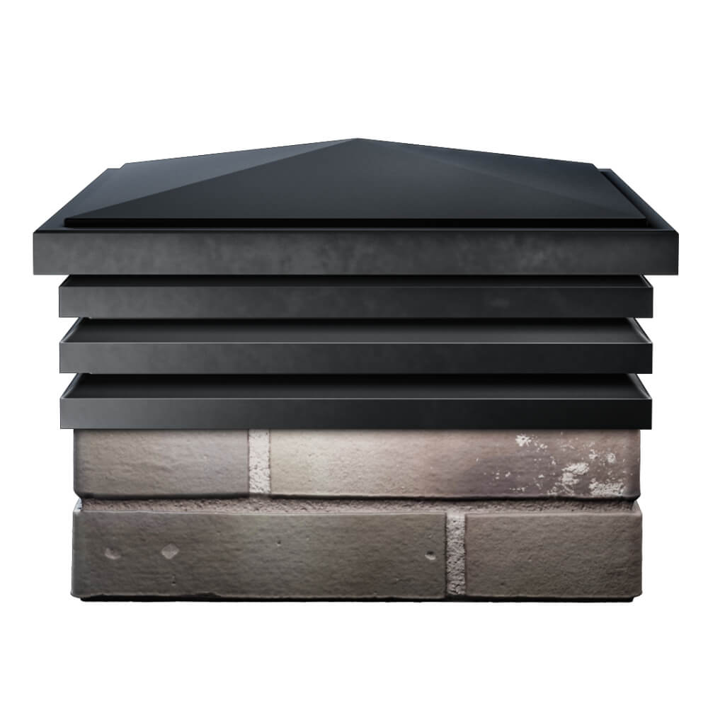 Колпак Zking Бона ХайТек Черный на столб 1.5х1.5 кирпича (385х385мм) Раменское фото