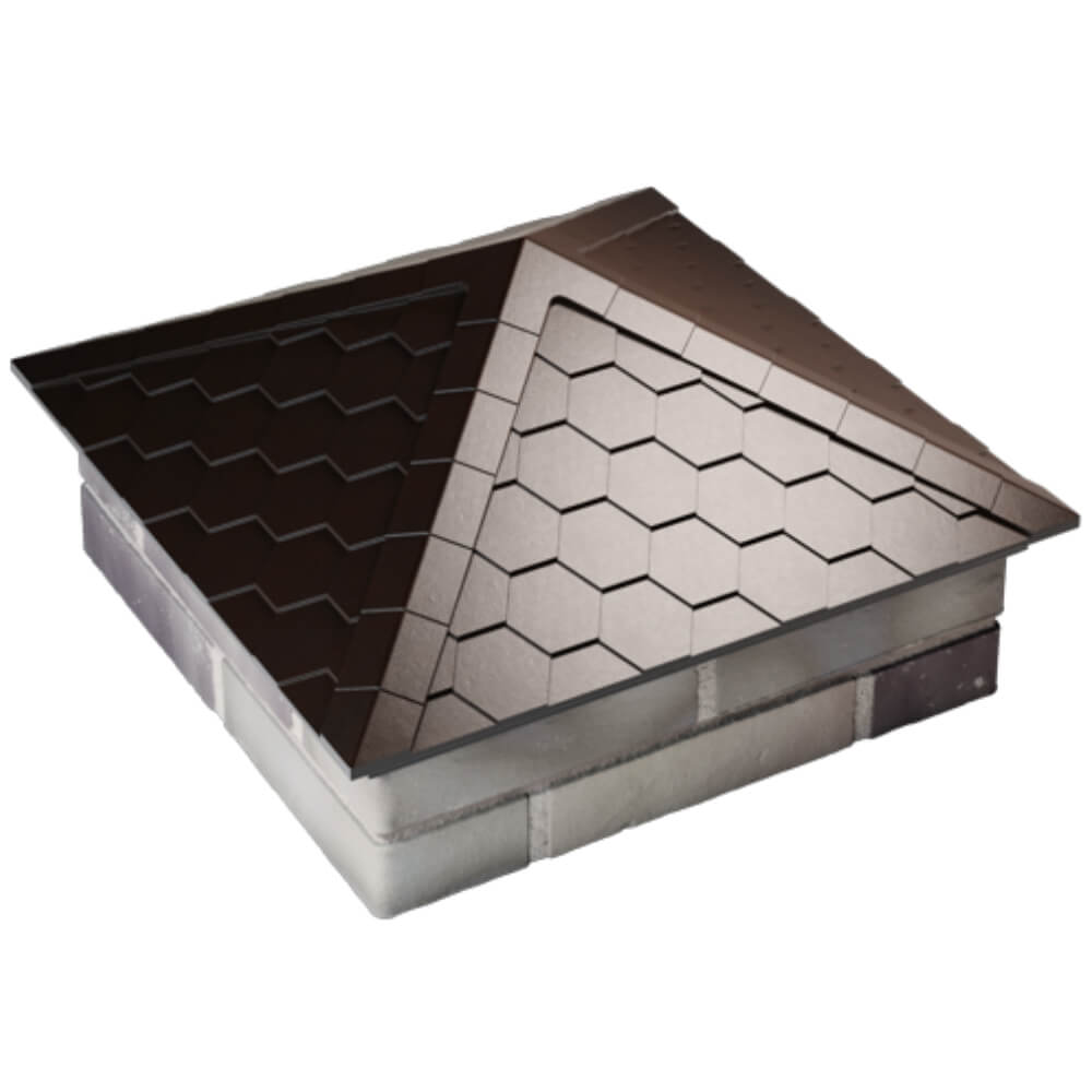 Колпак Zking Эверест Коричневый на столб 2х2 кирпича (535х535мм) Раменское фото