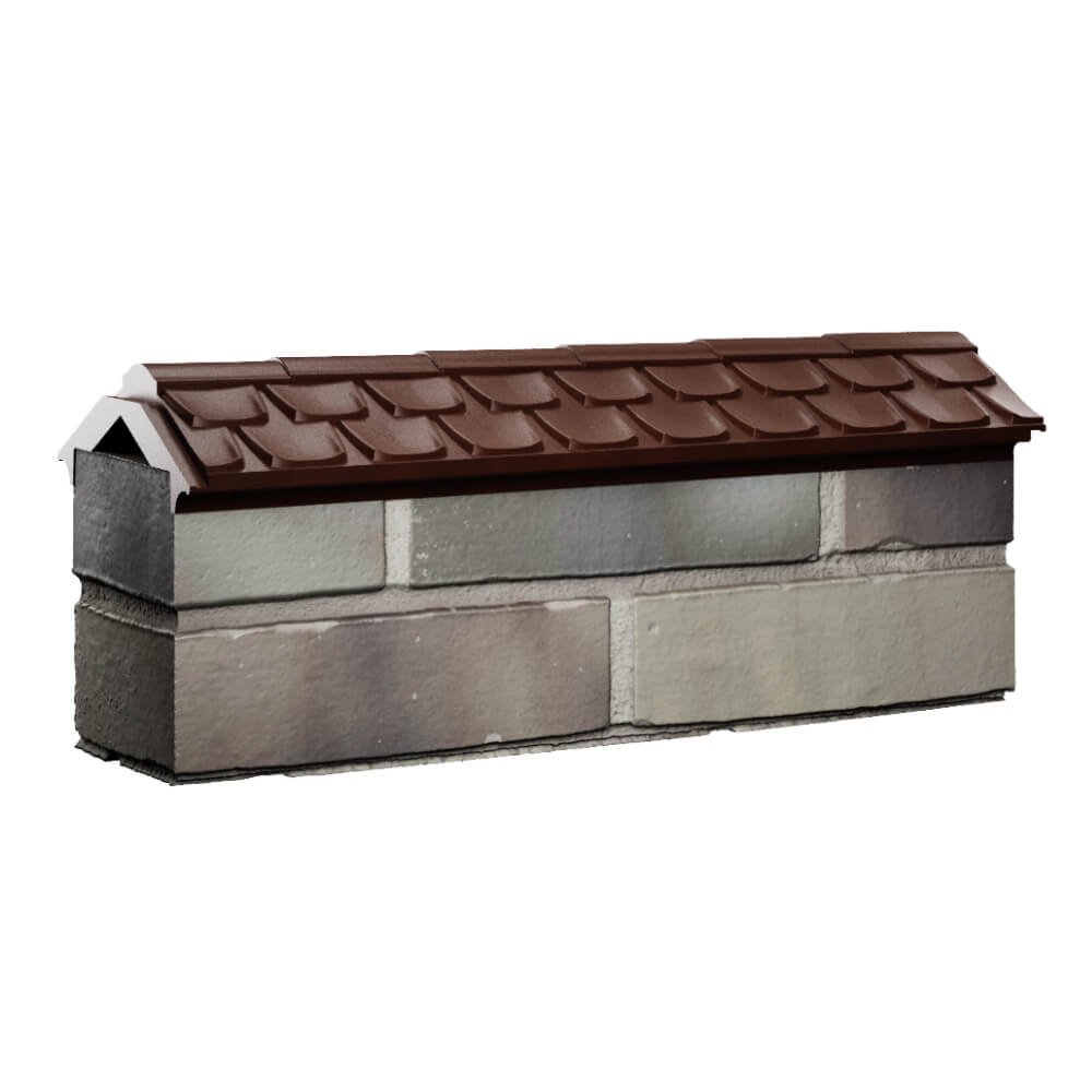 Парапет Zking Эльбрус Коричневый с посадкой на 0.5 кирпича (130мм) Раменское фото