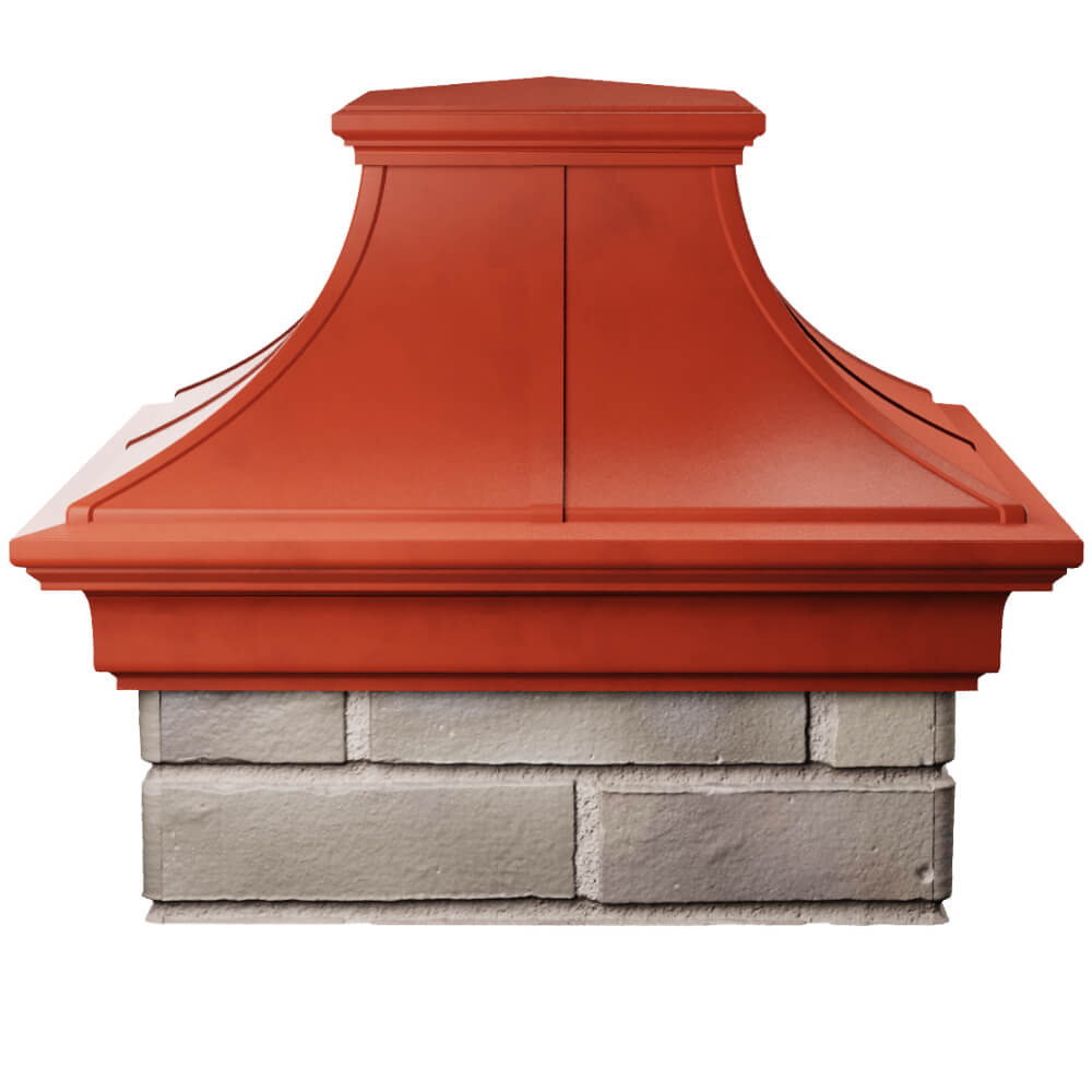 Колпак Zking Монблан Премиум Красный на столб 1.5х1.5 кирпича (385х385мм) Раменское фото