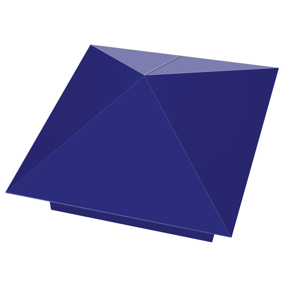 Колпак металлический 400х400мм RAL5002 Синий Ультрамарин заборный Раменское фото