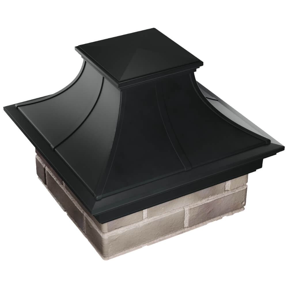 Колпак Zking Монблан Премиум Черный на столб 1.5х1.5 кирпича (385х385мм) в Раменском фото