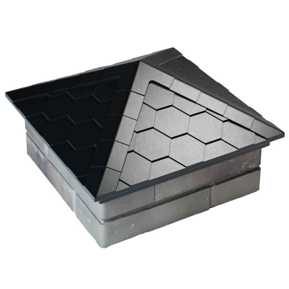 Колпак Zking Эверест Черный на столб 1.5х1.5 кирпича (390х390мм) в Раменском фото