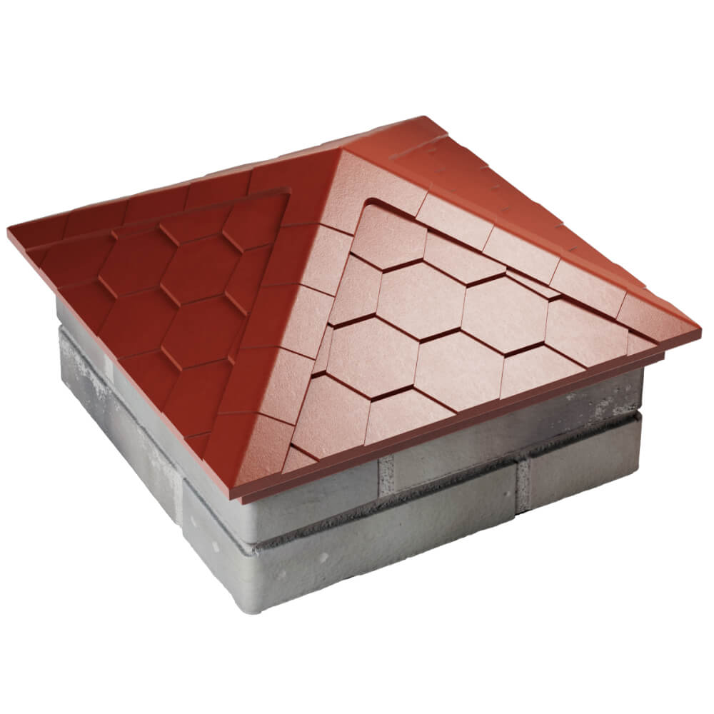 Колпак Zking Эверест Красный на столб 1.5х1.5 кирпича (390х390мм) в Раменском фото