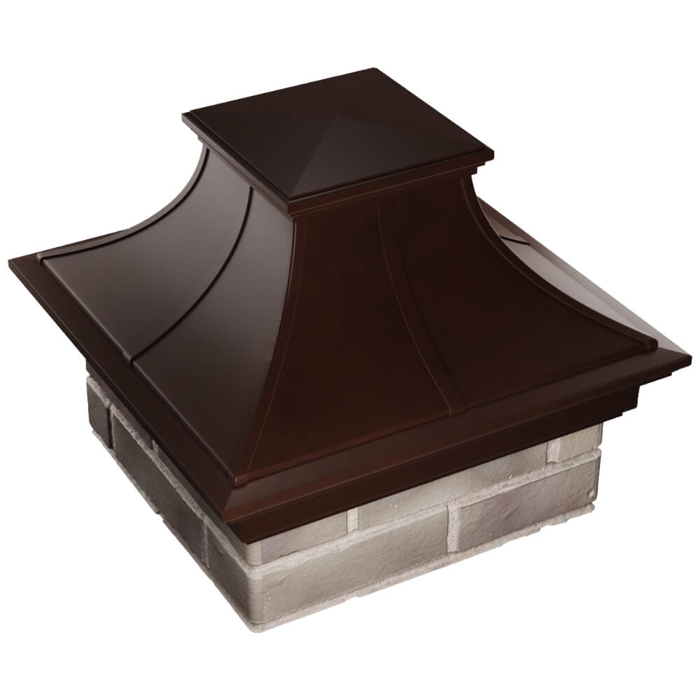 Колпак Zking Монблан Премиум Коричневый на столб 1.5х1.5 кирпича (385х385мм) в Раменском фото