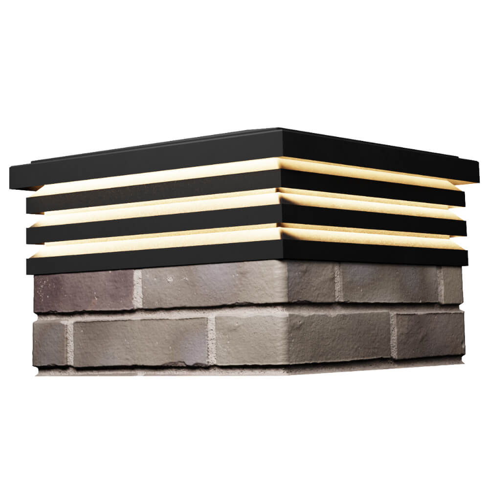 Колпак Zking Бона ХайТек Черный на столб 1.5х1.5 кирпича (385х385мм) с подсветкой в Раменском фото