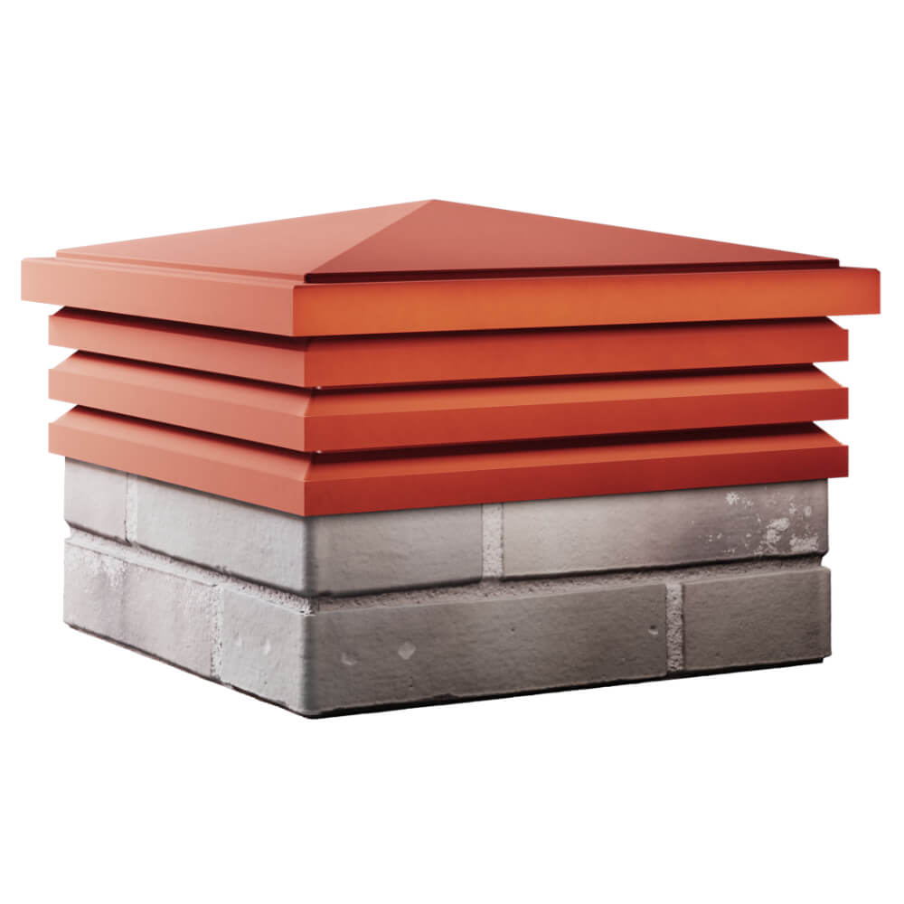 Колпак Zking Бона ХайТек Красный на столб 1.5х1.5 кирпича (385х385мм) в Раменском фото