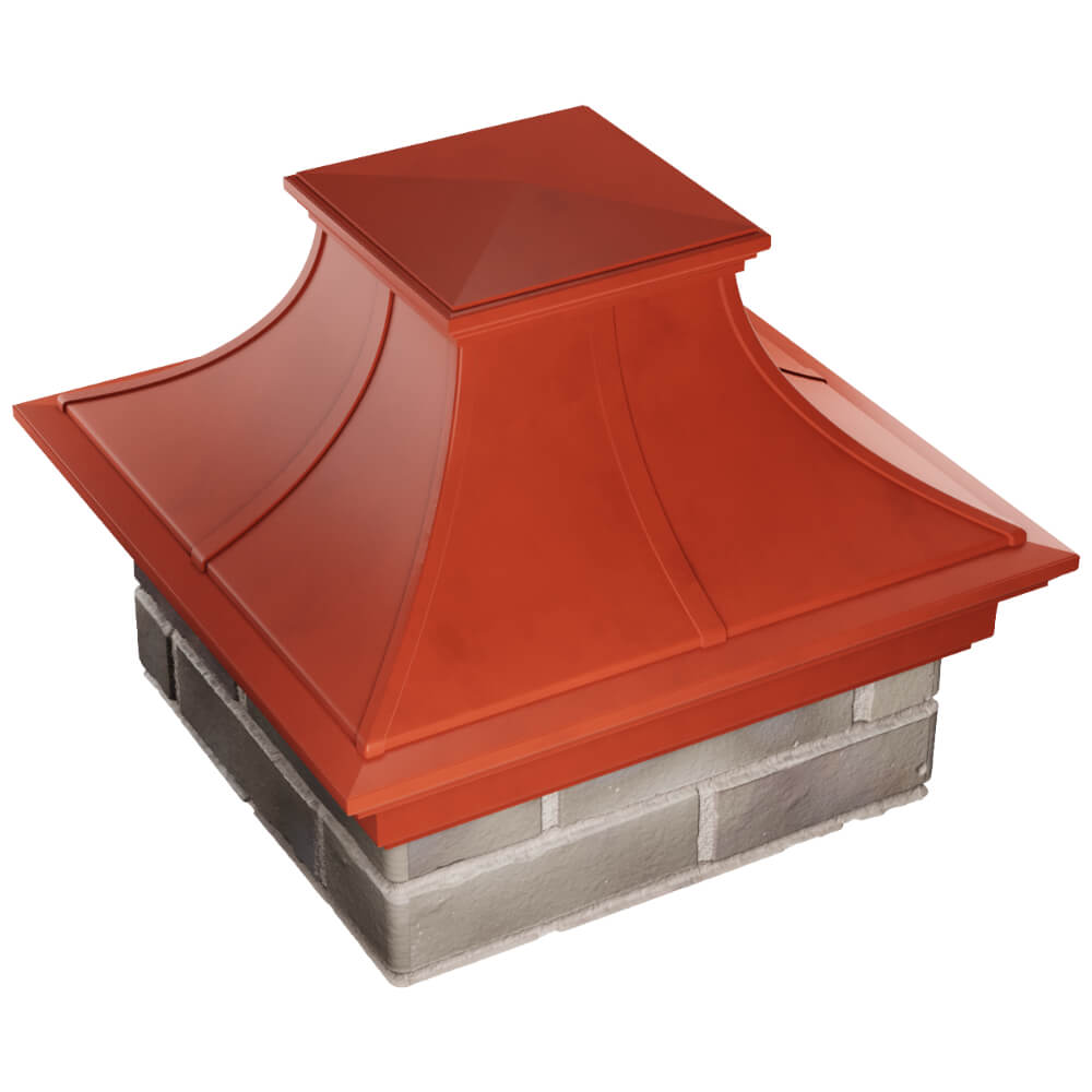 Колпак Zking Монблан Премиум Красный на столб 1.5х1.5 кирпича (385х385мм) в Раменском фото