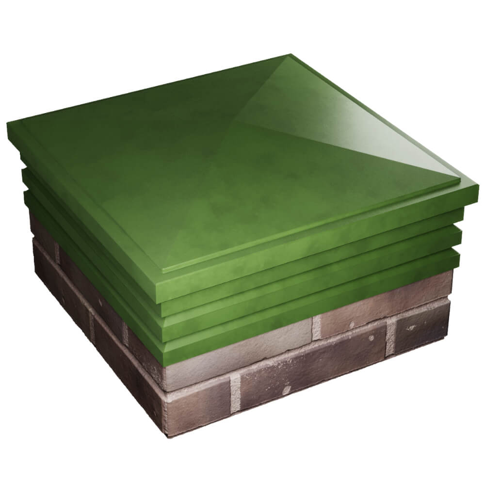 Колпак Zking Бона ХайТек Зеленый на столб 2х2 кирпича (513х513мм) в Раменском фото