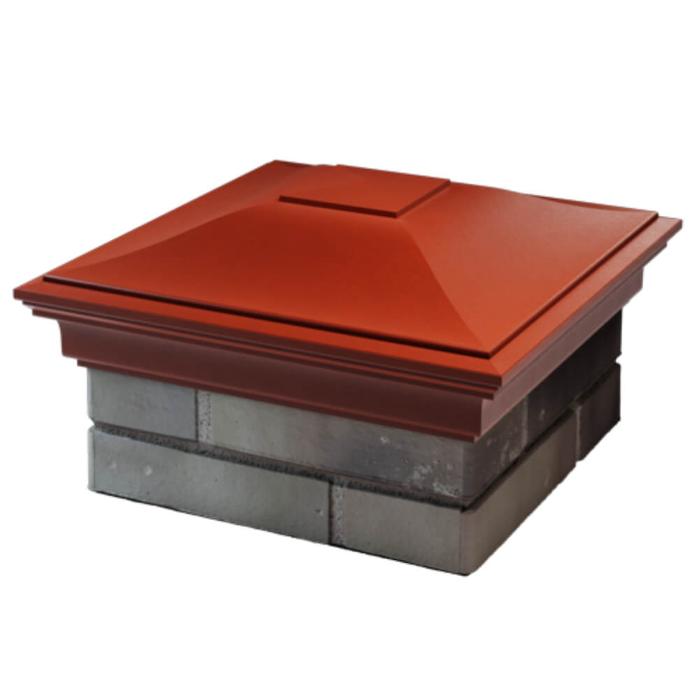 Колпак Zking Монблан Красный на столб 1.5х1.5 кирпича (385х385мм) в Раменском фото