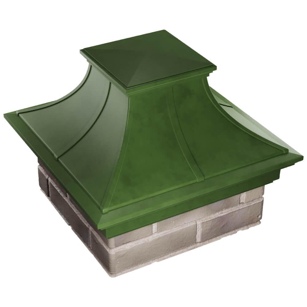 Колпак Zking Монблан Премиум Зеленый на столб 1.5х1.5 кирпича (385х385мм) в Раменском фото