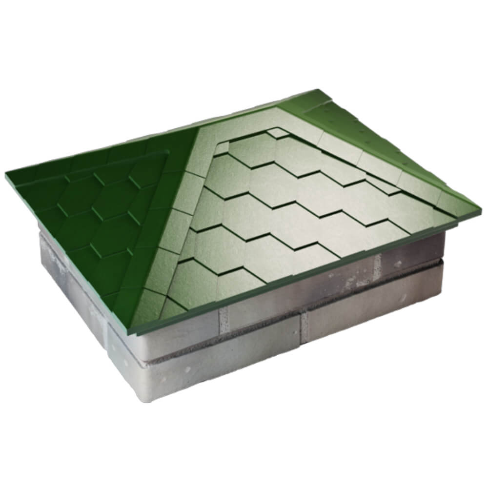 Колпак Zking Эверест Зеленый на столб 2х1.5 кирпича (520х390мм) Раменское фото