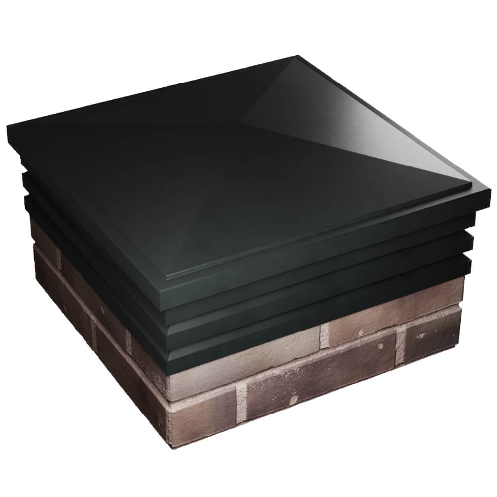 Колпак Zking Бона ХайТек Черный на столб 2х2 кирпича (513х513мм) в Раменском фото