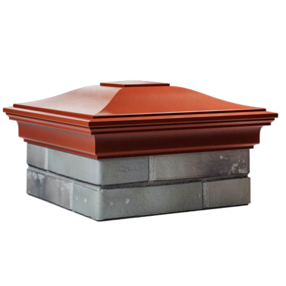 Колпак Zking Монблан Красный на столб 1.5х1.5 кирпича (385х385мм) в Раменском фото