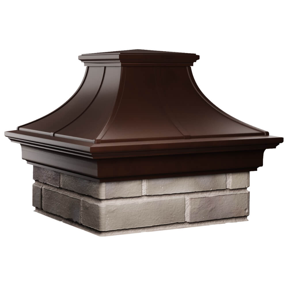 Колпак Zking Монблан Премиум Коричневый на столб 1.5х1.5 кирпича (385х385мм) в Раменском фото
