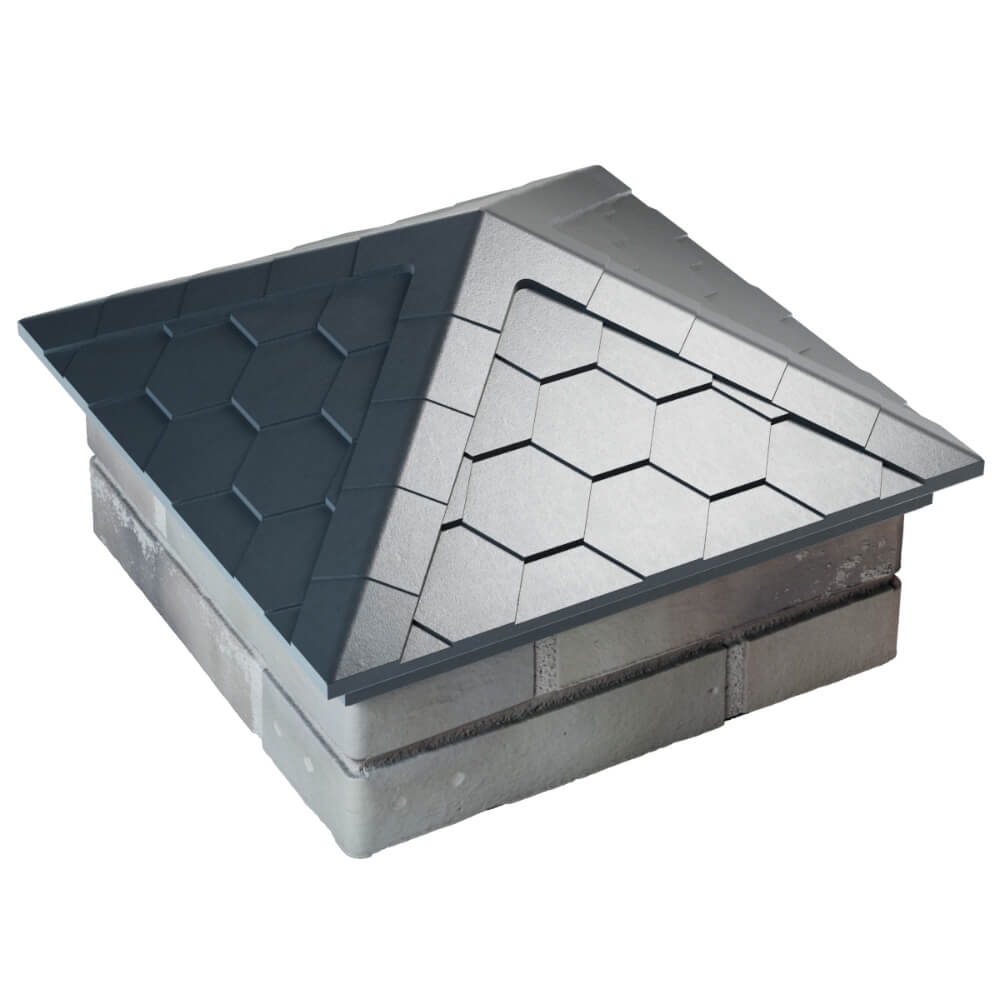 Колпак Zking Эверест Серый на столб 1.5х1.5 кирпича (390х390мм) в Раменском фото