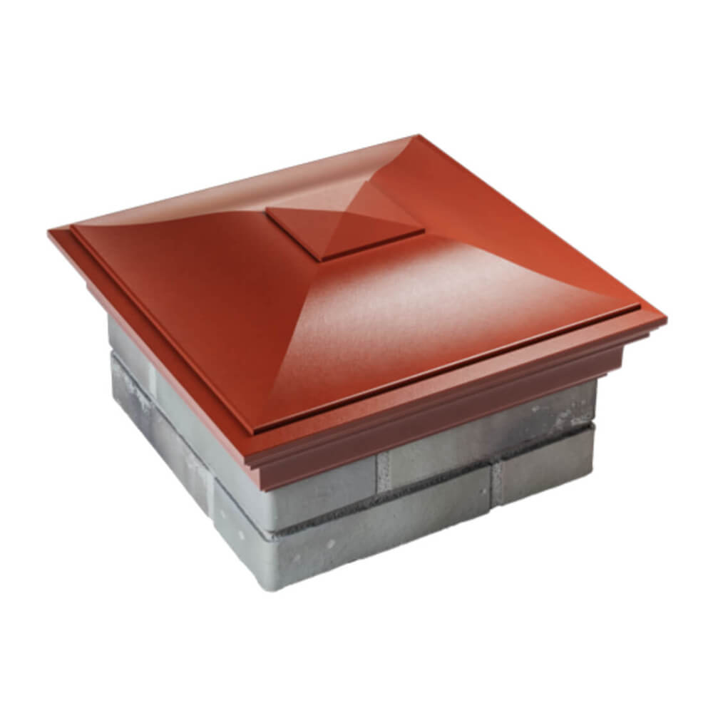 Колпак Zking Монблан Красный на столб 1.5х1.5 еврокирпича 0.7НФ (355х355мм) в Раменском фото