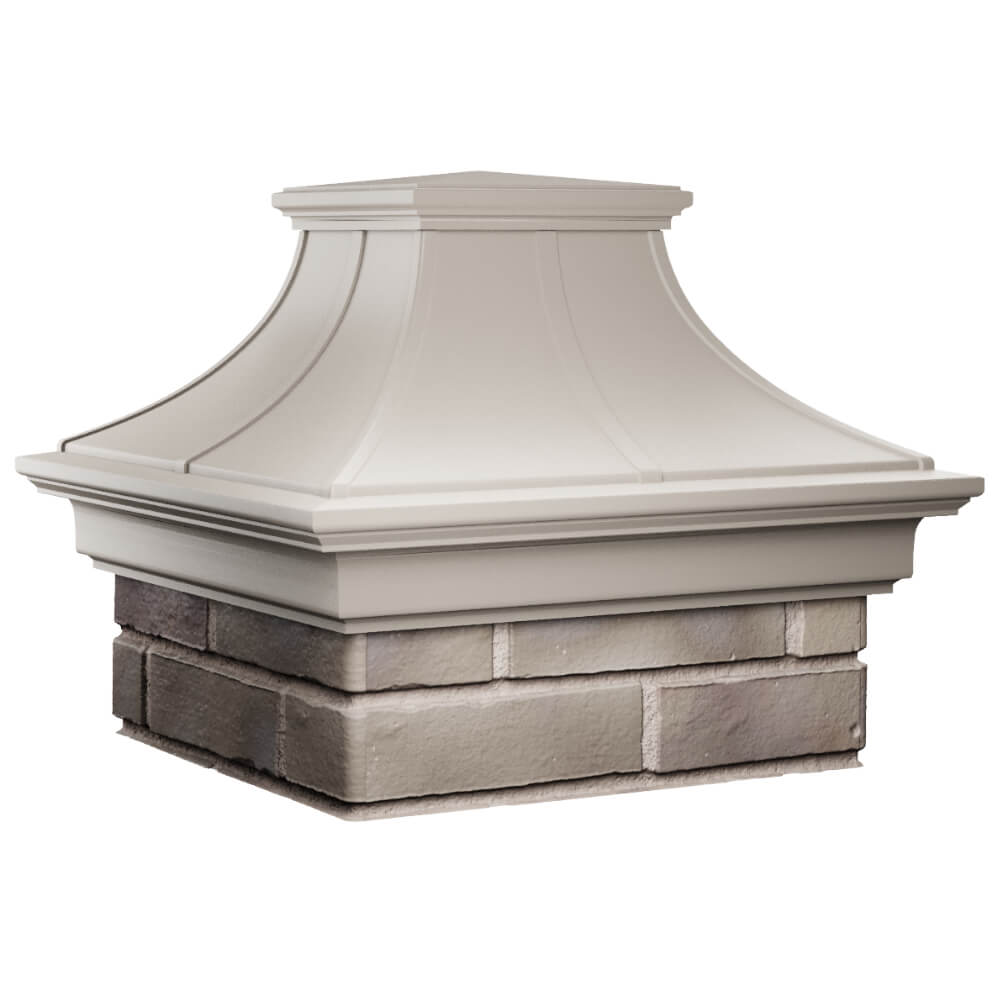 Колпак Zking Монблан Премиум Бежевый на столб 1.5х1.5 кирпича (385х385мм) в Раменском фото