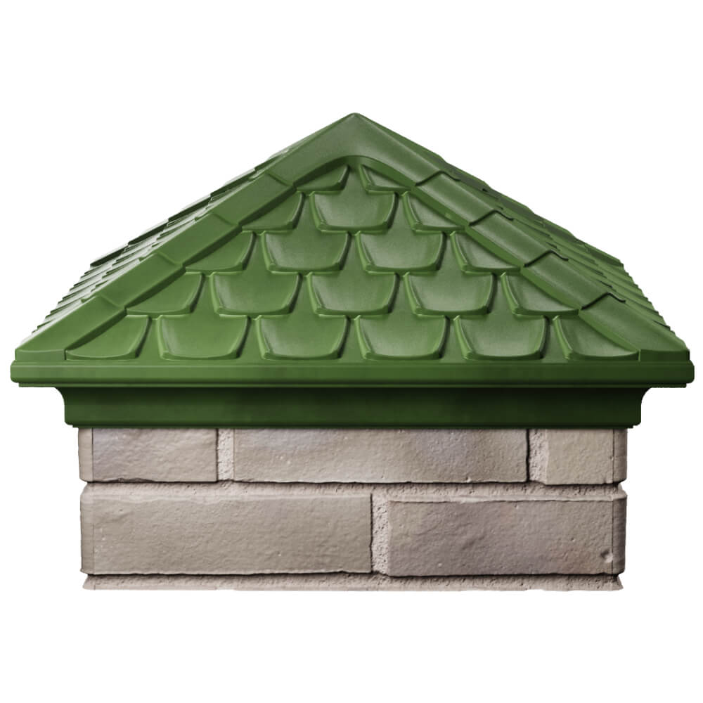 Колпак Zking Эльбрус Зеленый на столб 1.5х1.5 кирпича (385х385мм) Раменское фото
