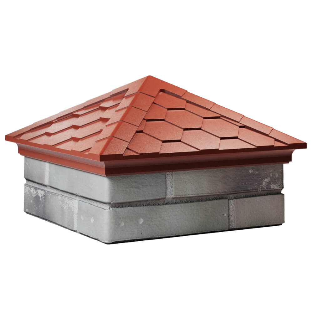 Колпак Zking Эверест Красный на столб 1.5х1.5 кирпича (390х390мм) в Раменском фото