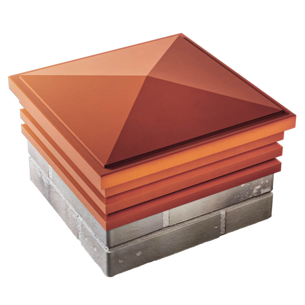 Колпак Zking Бона ХайТек Красный на столб 1.5х1.5 кирпича (385х385мм) в Раменском фото