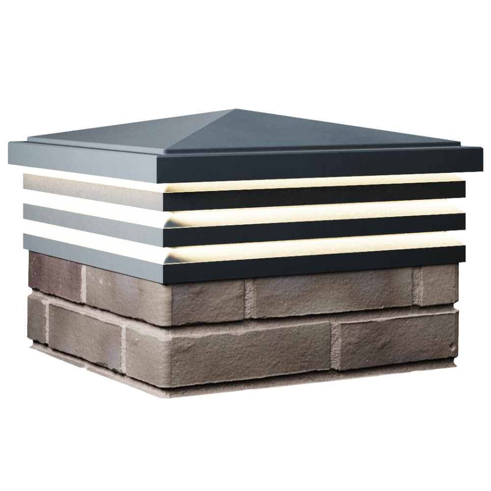 Колпак Zking Бона ХайТек Серый на столб 1.5х1.5 кирпича (385х385мм) с подсветкой в Раменском фото