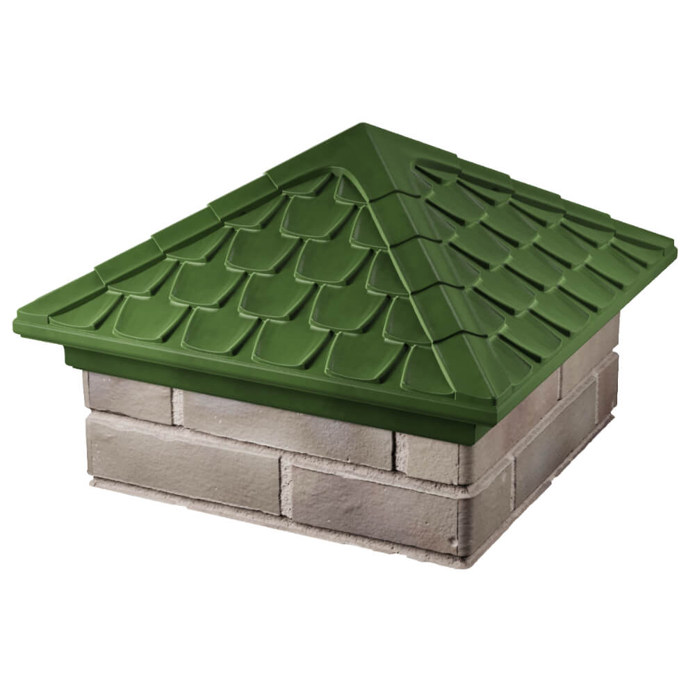 Колпак Zking Эльбрус Зеленый на столб 1.5х1.5 кирпича (385х385мм) в Раменском фото