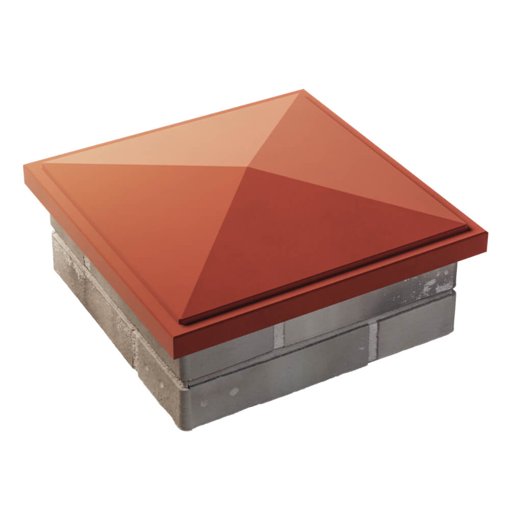 Колпак Zking БонаМоно Красный на столб 1.5х1.5 кирпича (385х385, 400х400мм) в Раменском фото