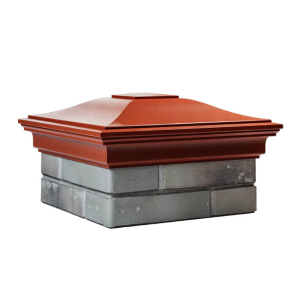 Колпак Zking Монблан Красный на столб 1.5х1.5 еврокирпича 0.7НФ (355х355мм) в Раменском фото