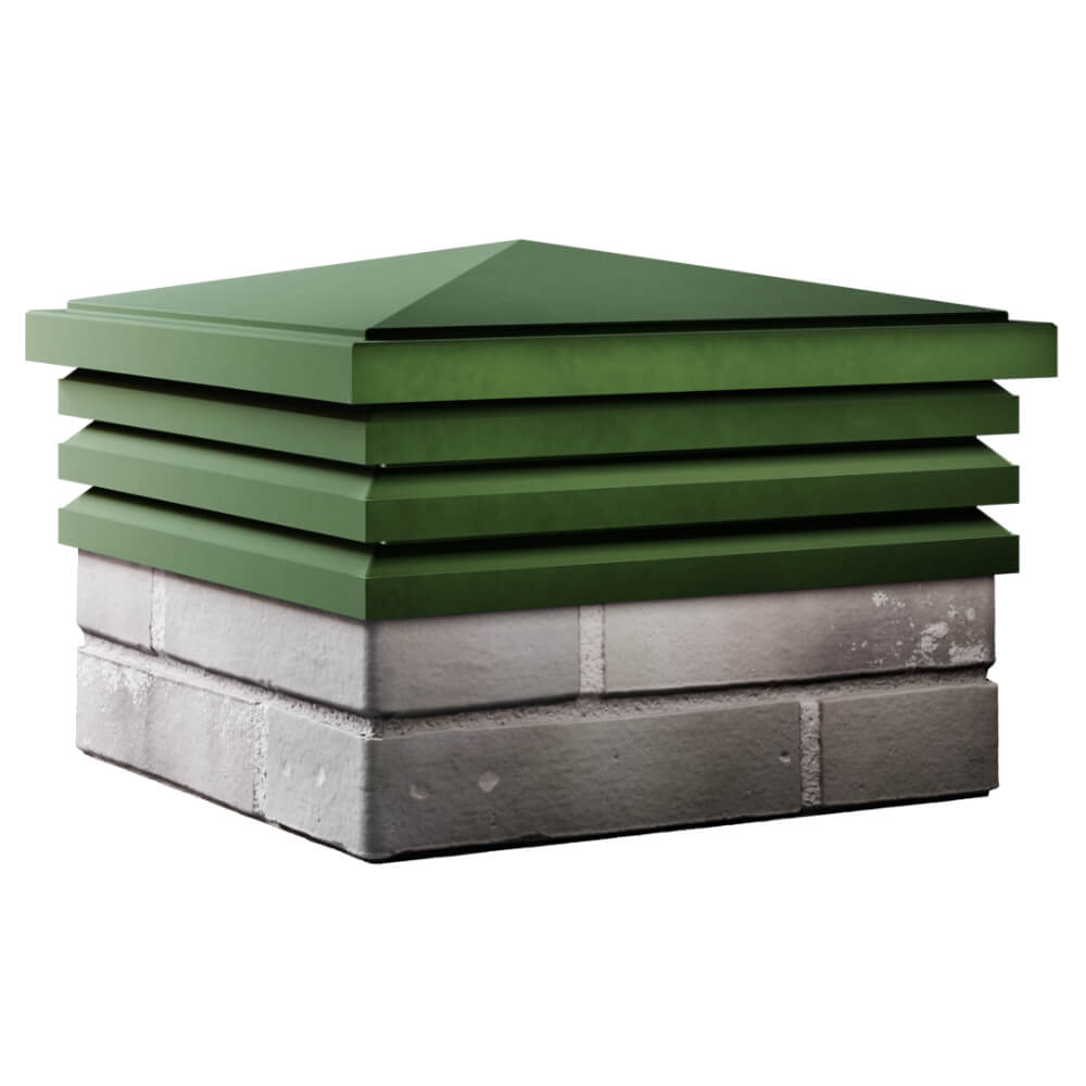 Колпак Zking Бона ХайТек Зеленый на столб 1.5х1.5 кирпича (385х385мм) в Раменском фото