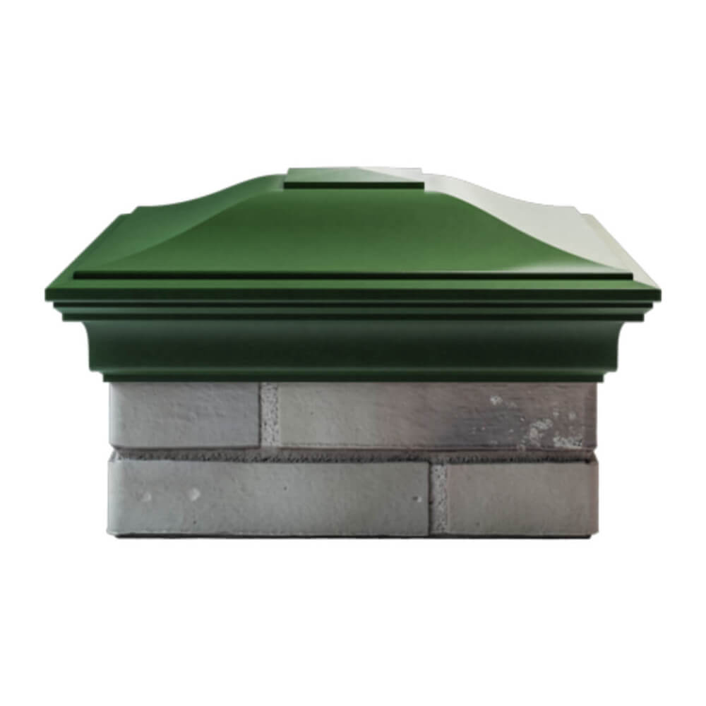 Колпак Zking Монблан Зеленый на столб 1.5х1.5 еврокирпича 0.7НФ (355х355мм) Раменское фото